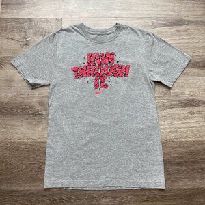 Nike "RUN THROUGH IT" Breaking Bricks Graphic Running T-Shirt Size Small